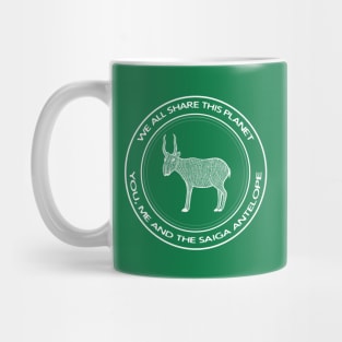 We All Share This Planet - You, Me and the Saiga Antelope - animal gift Mug